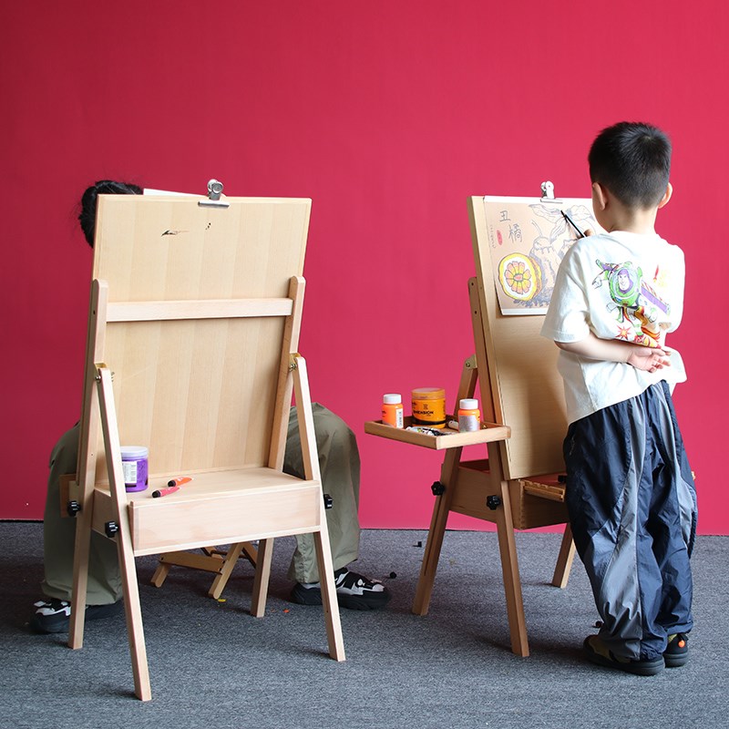 环保无漆带抽屉托盘可折叠式儿童专用美术绘画涂鸦启蒙画板画架子