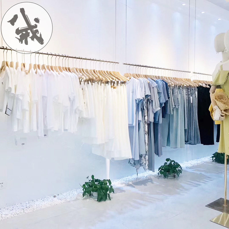 服装店吊架上墙壁挂式悬挂不锈钢钢丝挂衣架女装货架婚纱展示架子