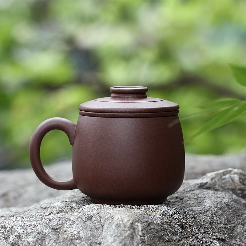茶具带过滤茶杯茶水分离大容量紫砂杯带隔舱男士办公宁静致远盖杯