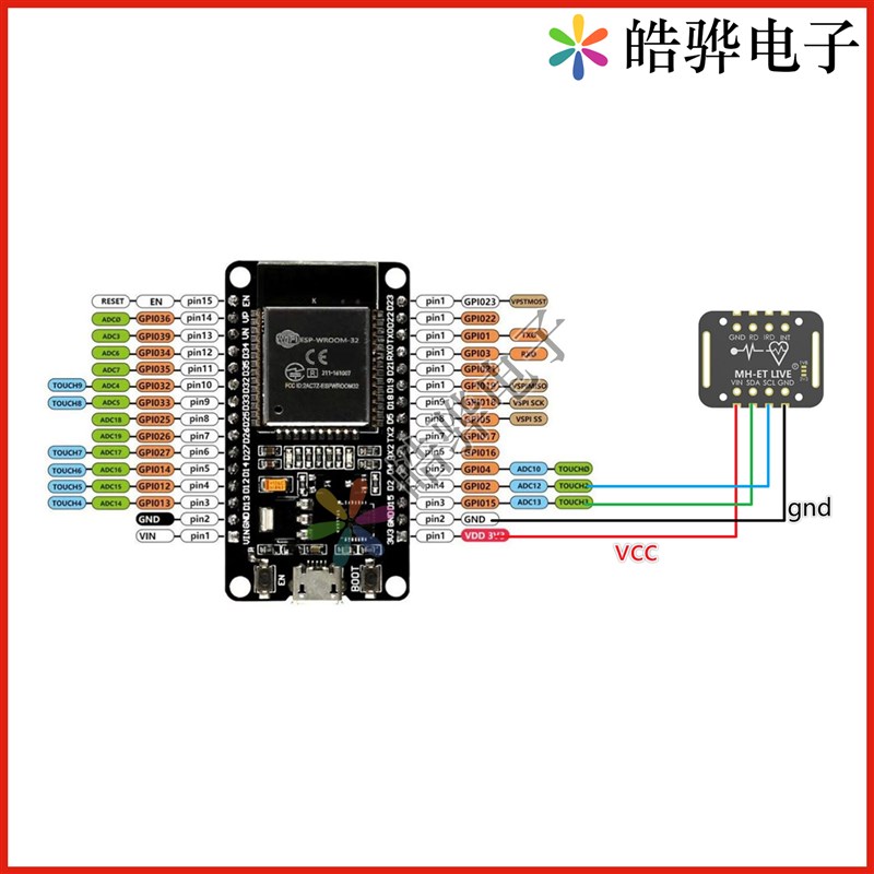 ESP32开发板Max30120血氧心率模块OLED屏幕学习套件