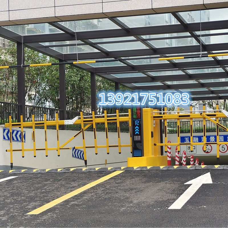 曲臂道闸杆栅栏科拓90度折臂配件捷顺折叠八角180栅栏杆停车场地