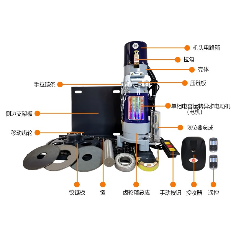 电动卷闸门车库卷帘门电机全套铜芯600KG防雷遥控电动开门机马达