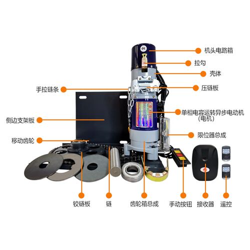 电动卷闸门车库卷帘门电机全套铜芯600KG防雷遥控电动开门机马达