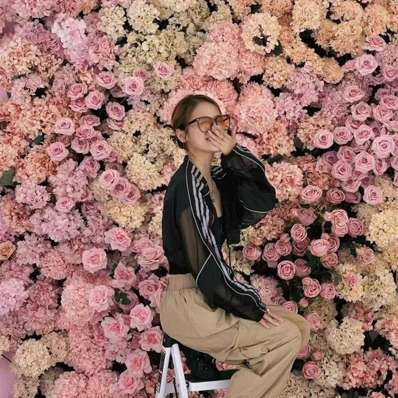 背景墙假花装饰室内外挂壁花艺仿真花布置活动打卡网红墙绢花造景