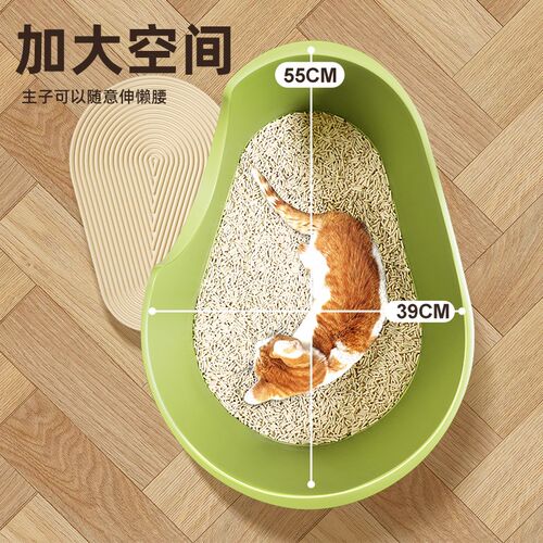 猫砂盆超大号开放式半封闭防外溅猫厕所缅因猫巨大号一体式防带砂
