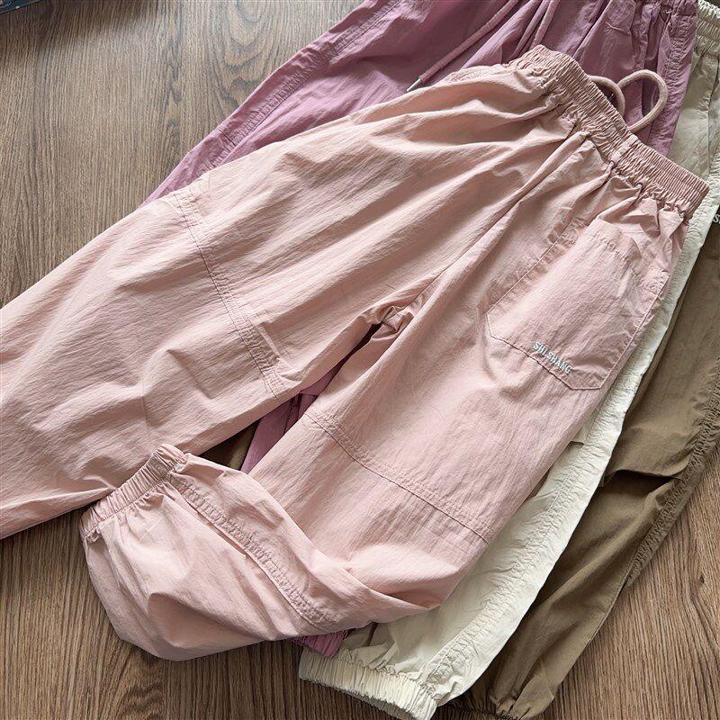 女童工装裤夏季新款2024中大童洋气防蚊裤儿童宽松休闲裤长裤薄款