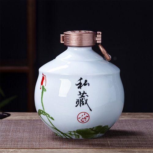 景德镇带礼盒陶瓷酒瓶家用1斤2斤3斤5斤装白酒壶仿古密封小酒罐