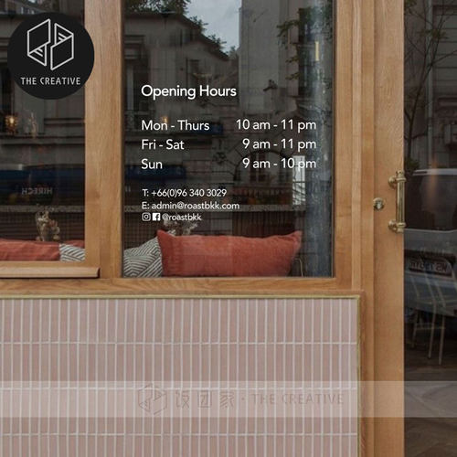 OPEN英文营业时间服装奶茶咖啡美甲店铺商场超市玻璃橱窗装饰贴纸