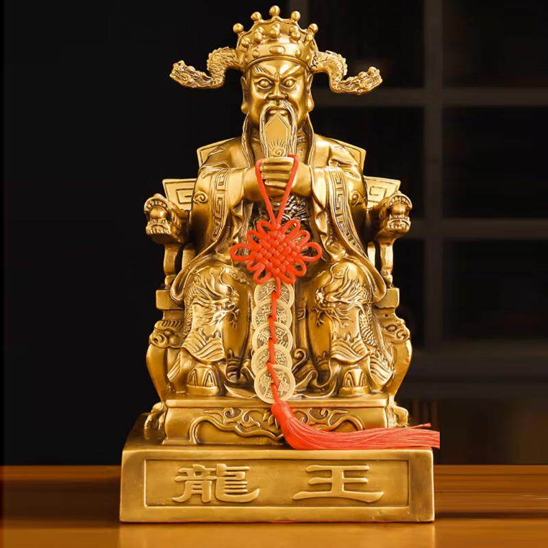 纯铜龙五爷广济龙王财神客厅供奉五龙王铜像装饰品大号佛像摆件