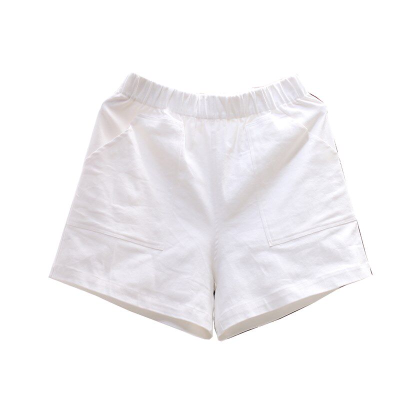 夏季牛仔短裤白色大码宽松阔腿裤高腰松紧腰休闲百搭显瘦打底裤胖