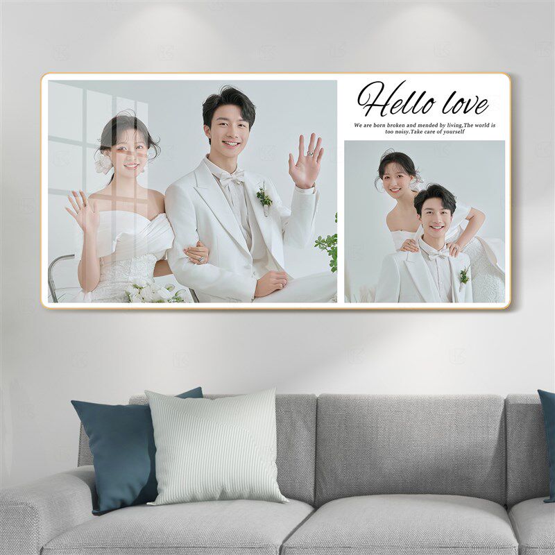 婚纱照相册放大相框挂墙宫格定制洗照片做成水晶摆台打印加制作