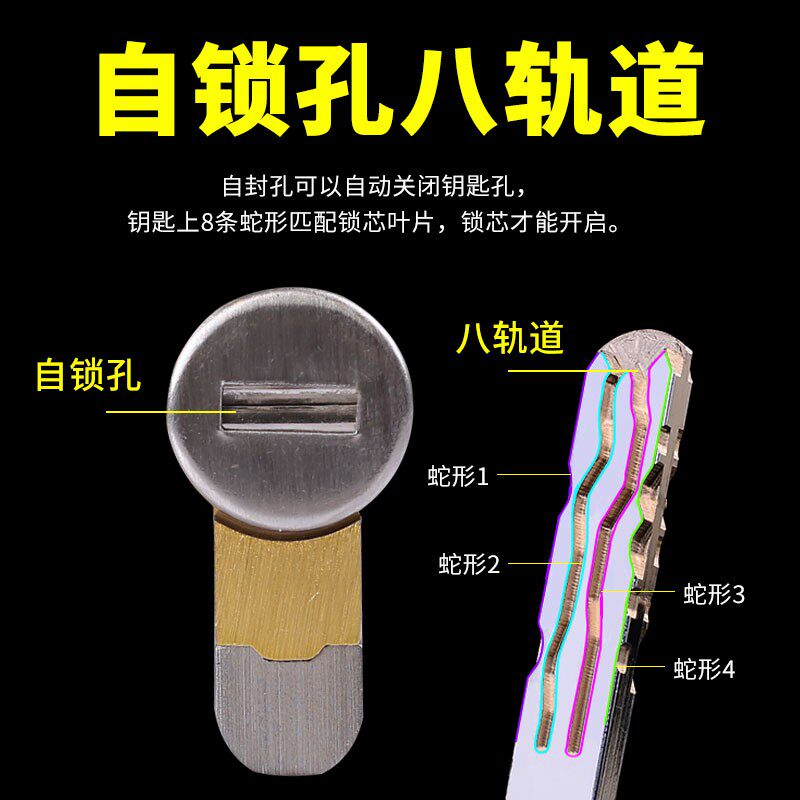 304不锈钢防盗门锁套装门把手锁体木门锁大门机械锁具家用C级锁芯