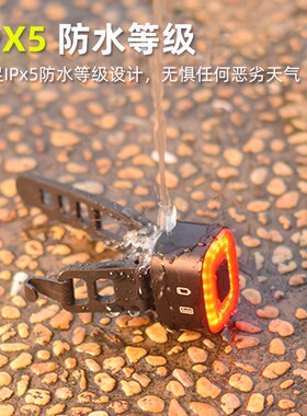 英豪xlite100/200自行车尾灯智能感应刹车灯usb充电夜间骑行尾灯