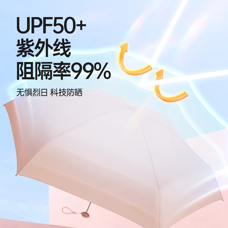 【臺灣貝詩】15cm轻五折伞黑胶迷你晴雨两用便携防晒伞