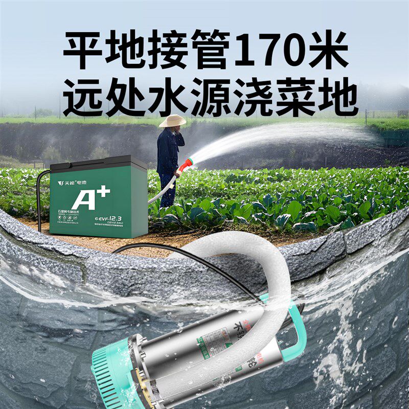 充电式抽水泵农用灌溉大功率型浇菜水泵农村户外电动便携式抽水机