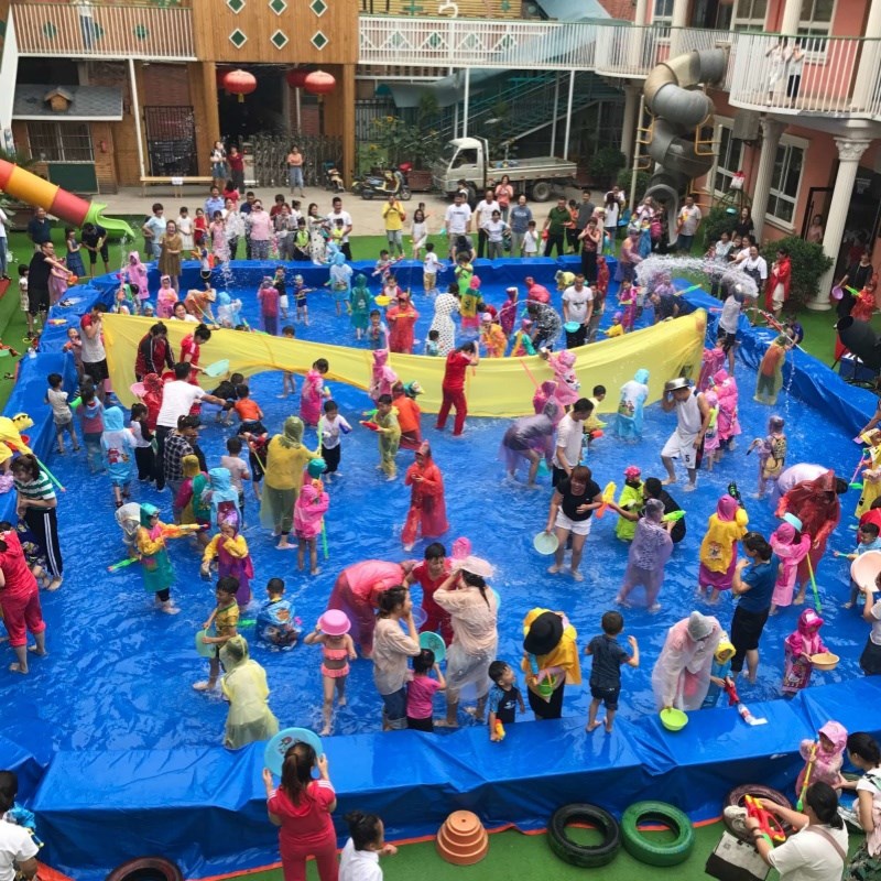 幼儿园活动雨布防水布水上乐园玩水布户外水仗水池布防滑加厚棚布
