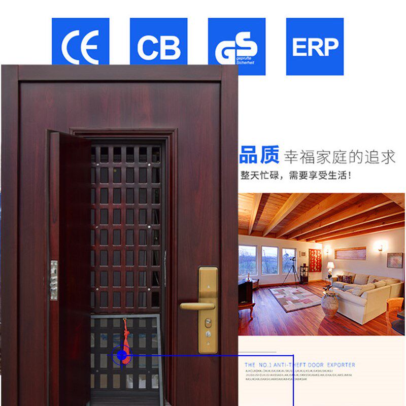 进户钢制防盗门通风透气金刚纱防敲进户门中门大窗防蚊入户防盗门