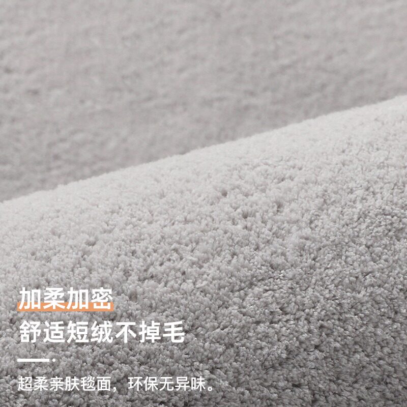 灰色地毯卧室床边毯家用房间满铺大面积可机洗地垫短毛地毯可裁剪