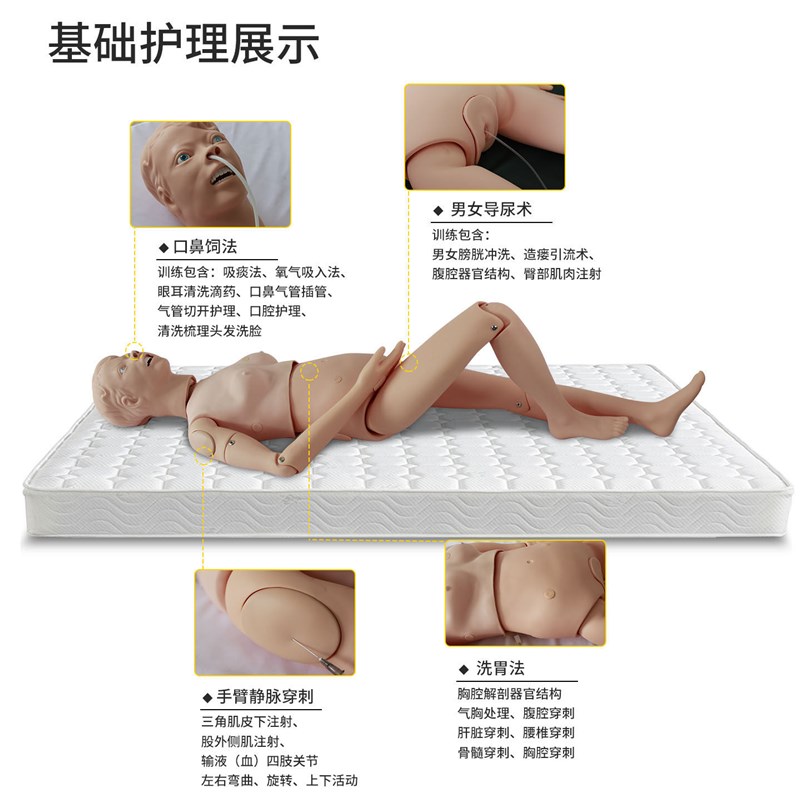 继科多功能护理模拟人男女导尿打针输液穿刺模型心肺复苏护理训练