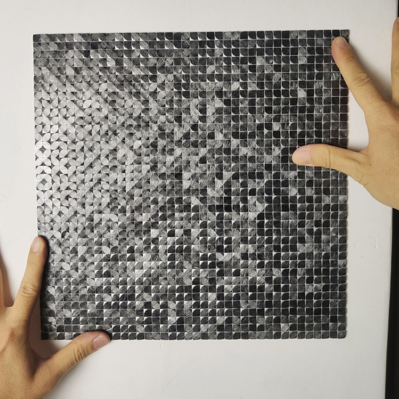 钻面3d立体壁贴马赛克磁砖背景墙自粘柜子客厅墙面自贴铝材砖黑色