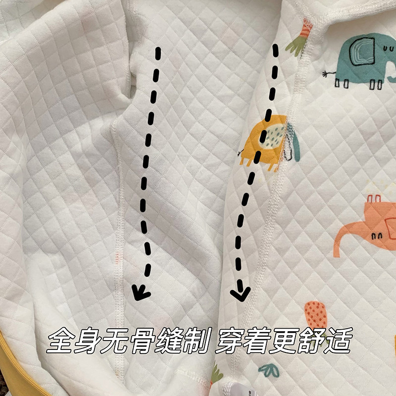 春秋宝宝分腿连体睡袋防踢被冬款儿童夹棉保暖婴儿睡衣女童秋冬厚