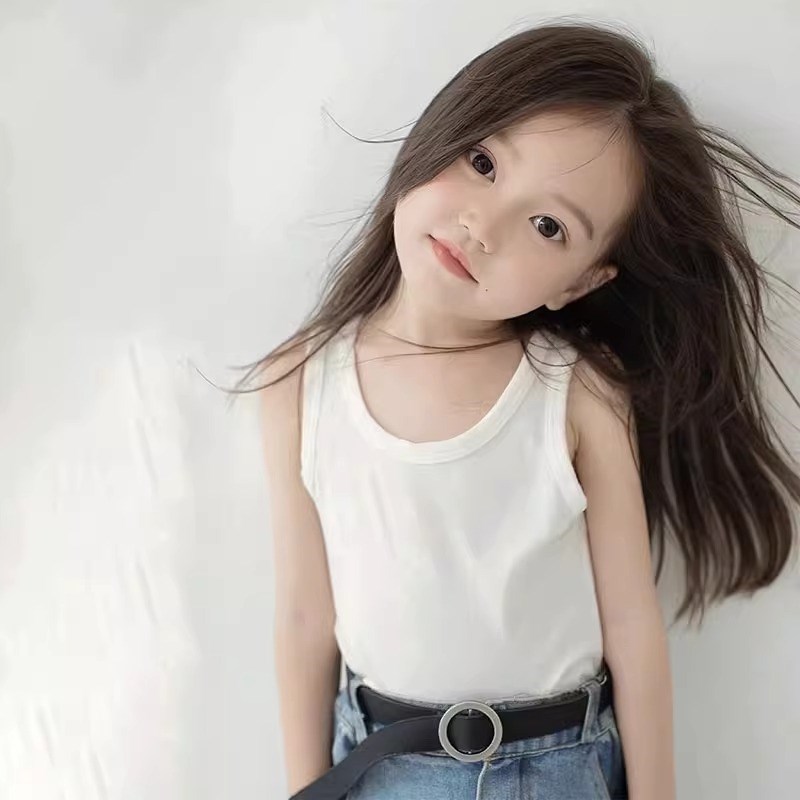 儿童假发女长发全头套式女孩可爱造型中分拍照中长直发无痕假发套