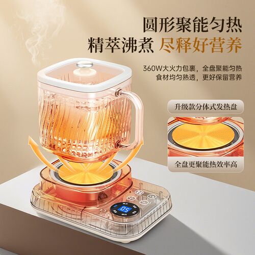 全玻璃养生壶恒温家用多功能办公室小型煮花茶壶煮茶器迷你电炖杯