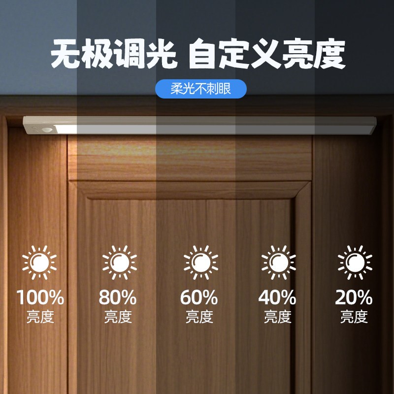 充电感应灯超长续航大容量人来即亮充电款灯带夜间入户门自动灯条图片