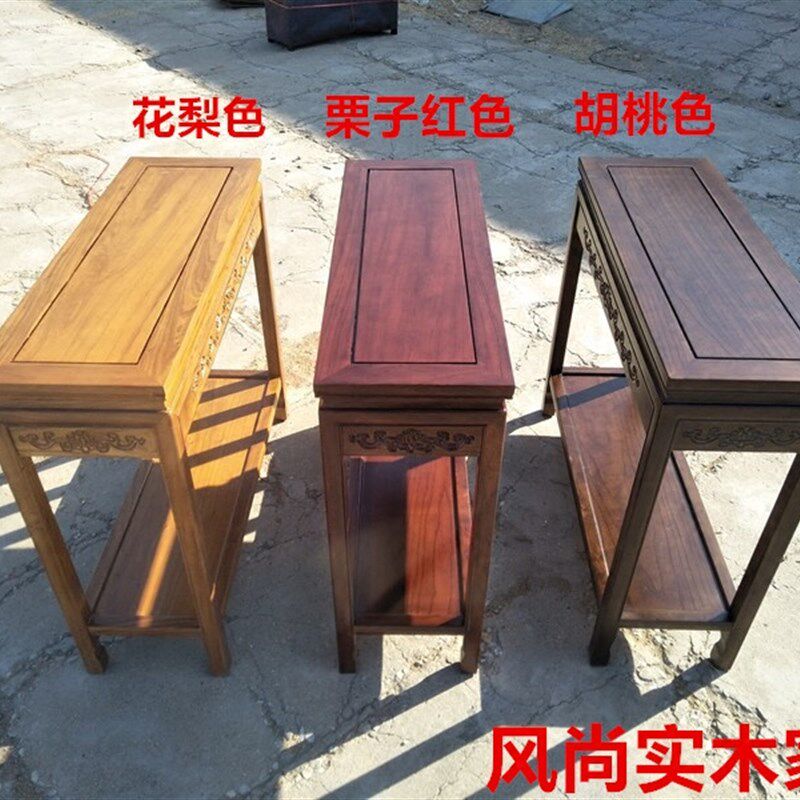 沙发旁实木小桌条桌边几小茶桌实木小茶几鱼缸桌玄关桌餐桌旁小桌