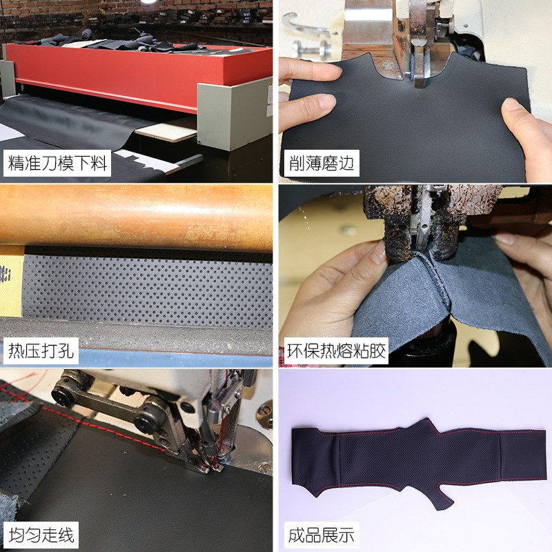 汽车方向盘套真皮手缝方向套四季通用型牛皮把套防滑吸汗皮套定制