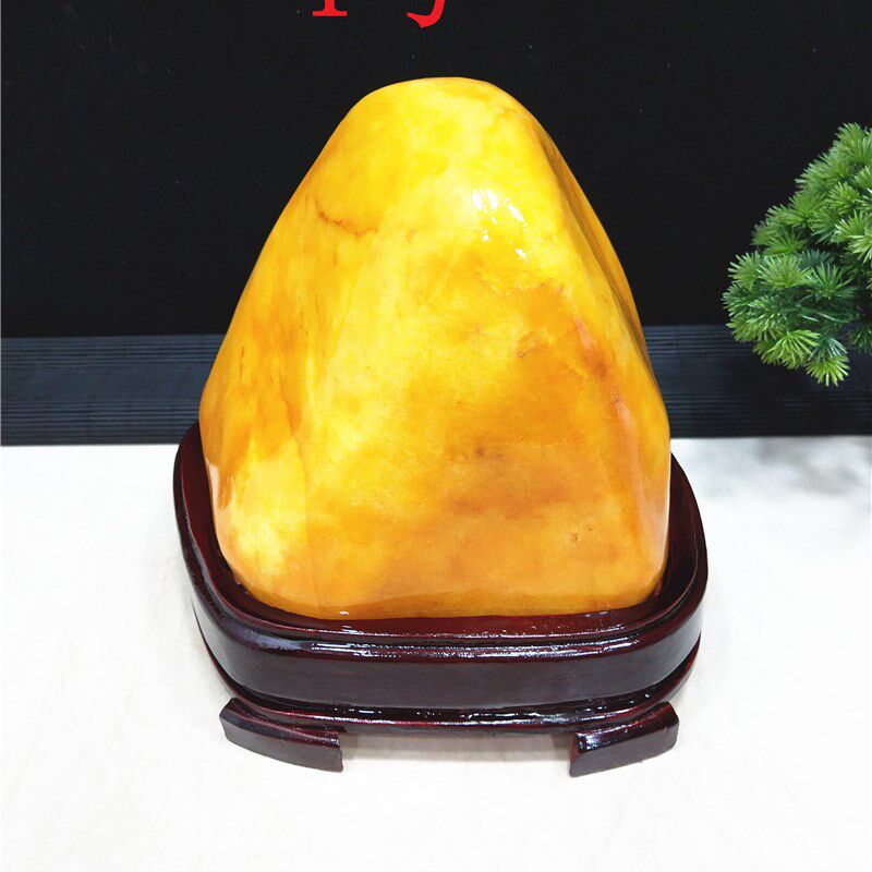 黄蜡石黄龙玉奇石收藏观赏石原石镇宅风水黄色石头家居玄关摆件