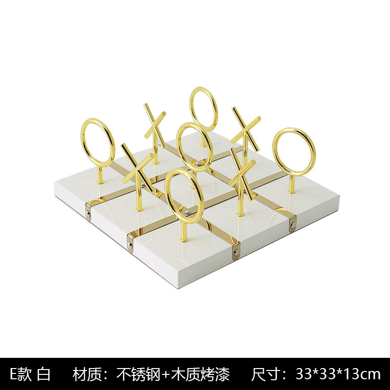 现代轻奢大理石国际象棋五子棋盘水晶象棋摆件样板房客厅软装饰品
