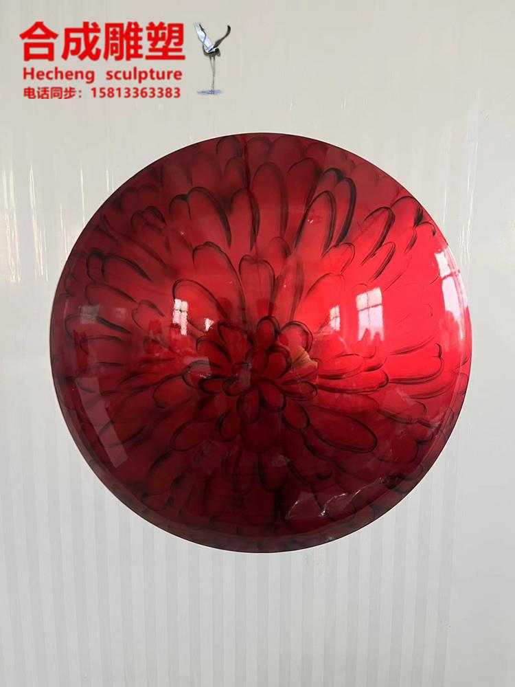 现代背景墙不锈钢圆盘凹面装饰壁饰轻奢客厅金属凸面彩绘圆形壁挂