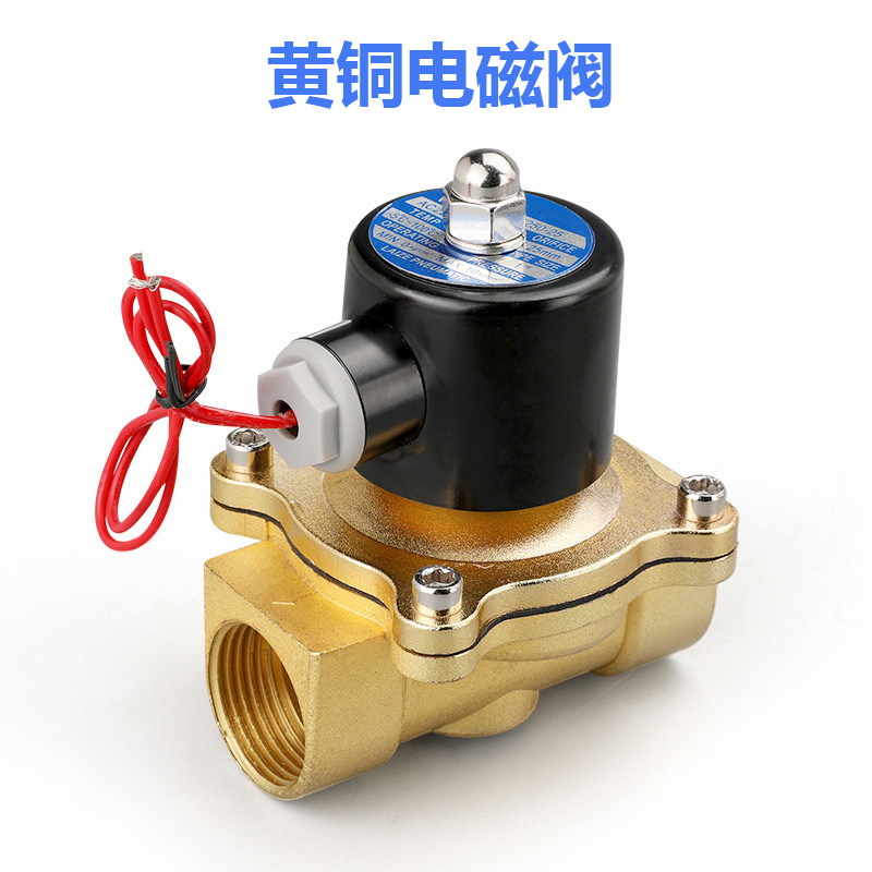 全铜常闭电磁阀2W水气AC220V开关24V控制4分6分1寸dn25dn50dn40
