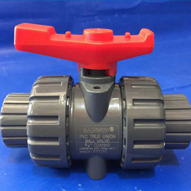 UPVC PVC双由令球阀 SANWIN三威双活接球阀BALL VALVE EPDM耐酸碱