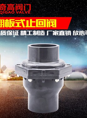 厂家直销翻板式止回阀 PVC塑料阀门 单向止回阀DN40