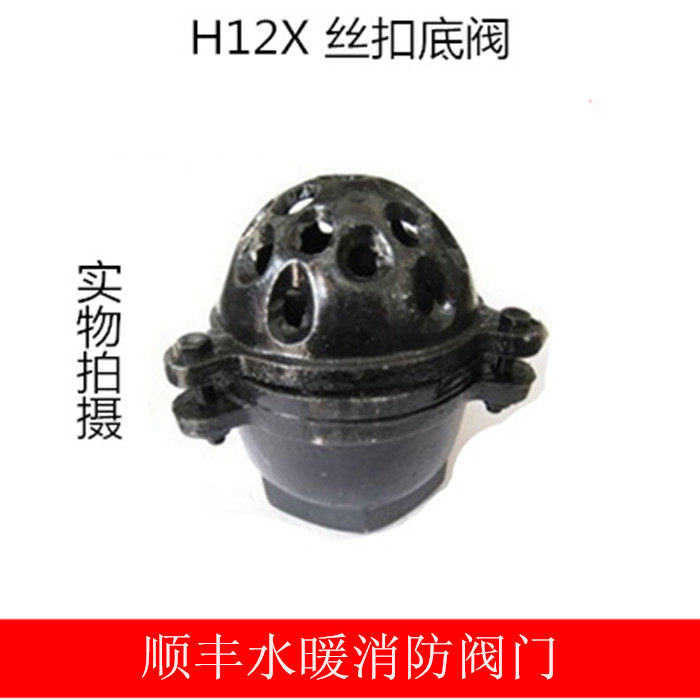 晋州H12X铸铁丝扣底阀 螺纹底阀 水泵头 水泵花篮水泵止回阀