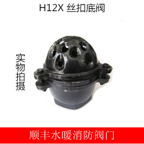 晋州H12X铸铁丝扣底阀 螺纹底阀 水泵头 水泵花篮水泵止回阀