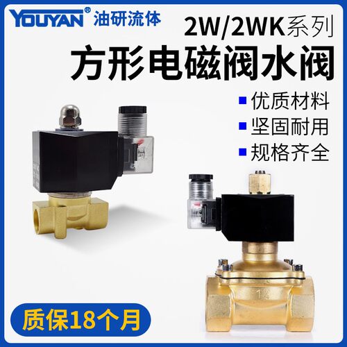 2W160常开15气体全铜阀6分1寸2W200-20常闭电磁水阀220V开关阀24v