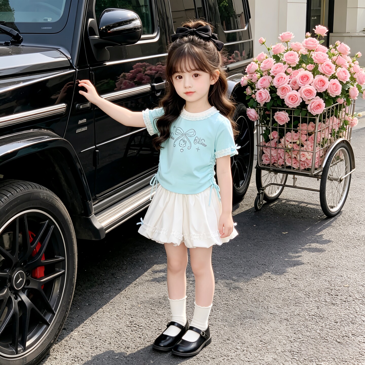女童套装儿童夏季新款短袖短裤两件套小女孩T恤宽松花苞裤女宝宝
