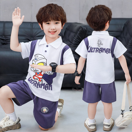 奥特曼男童夏季POLO衫短裤套装