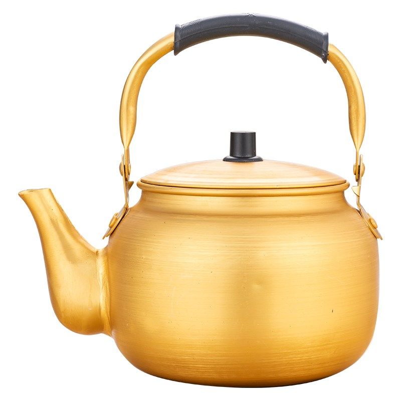 韩式米酒壶家用煮酒壶小号饭店用铝茶壶老式加厚黄铝壶金色铜水壶