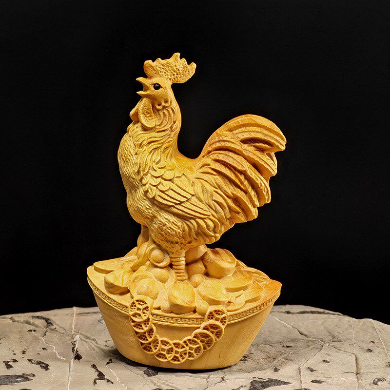 黄杨木雕小摆件鼠牛虎兔龙蛇马羊猴鸡狗猪工艺品手把件十二12生肖