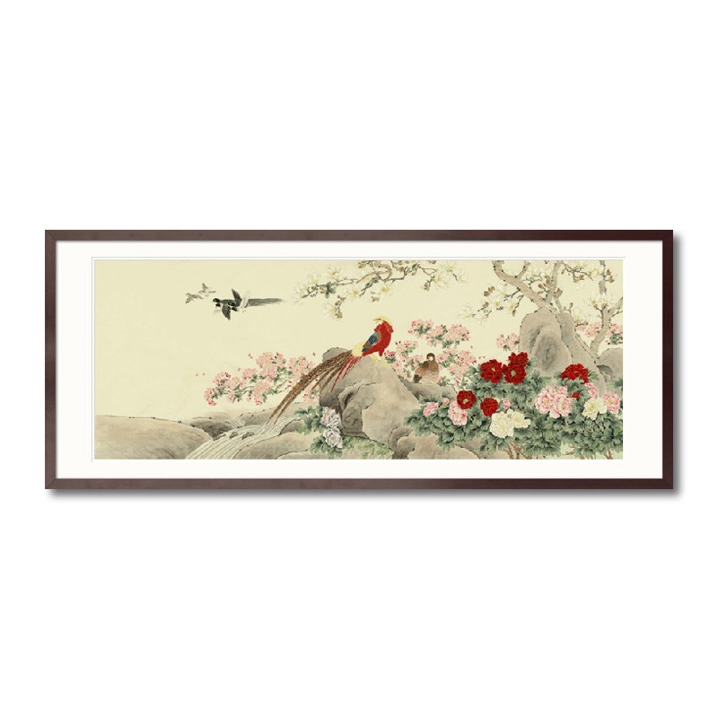 工笔国画花鸟画富贵牡丹鸟语花香大厅客厅书房办公室中式装饰挂画