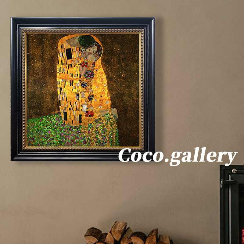 可可的画廊中古美式小众创意定制克里姆特吻客饭厅咖啡厅装饰画