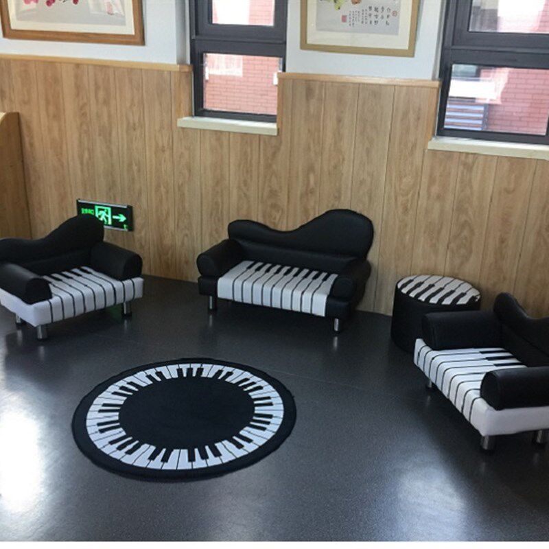 新款钢琴沙发幼儿园阅读区读书角小沙发座椅皮质男孩房间小沙发椅