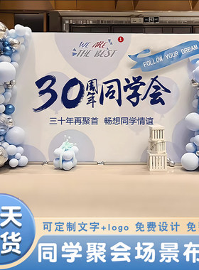 老同学聚会会场布置装饰背景墙毕业二十年再聚签名墙氛围气球kt板