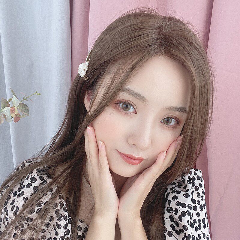 前蕾丝四六分假发女 八字自然局部手工中分长直发全头套