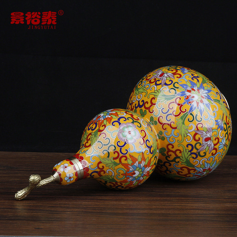 收藏礼品 景泰蓝葫芦花瓶摆件铜胎掐丝礼物商务北京特色手工艺品