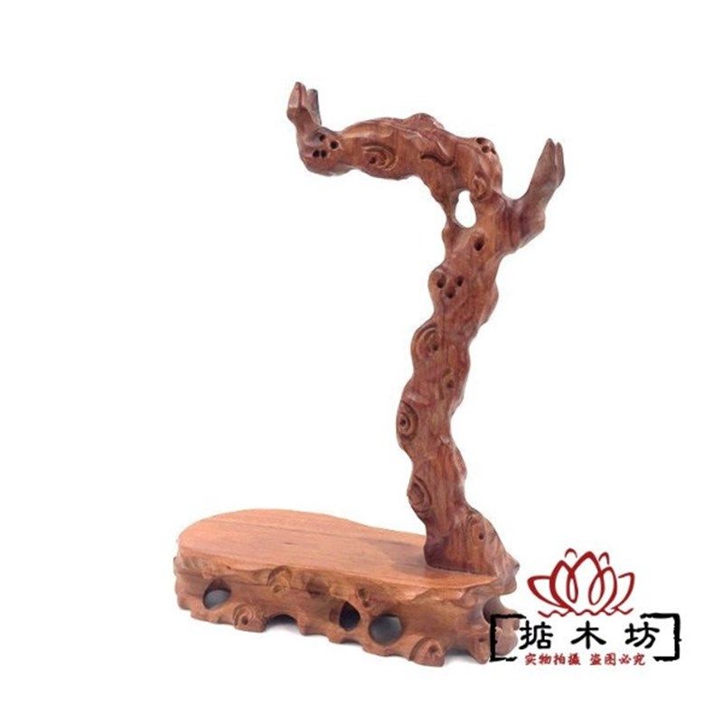 红实木雕工艺品吊玉架首饰展示架毛笔挂笔搁根雕随形挂玉架
